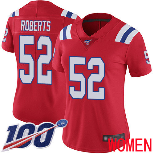 New England Patriots Football #52 100th Limited Red Women Elandon Roberts Alternate NFL Jersey->women nfl jersey->Women Jersey